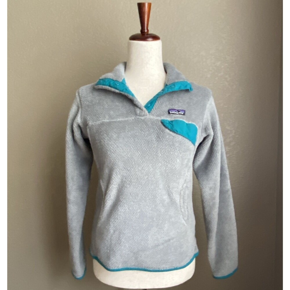 Patagonia Women’s Gray 1/4 Button Up Pullover Sweater Small Lightweight